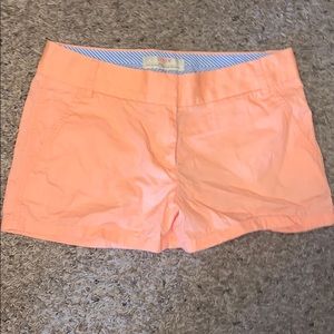 orange jean shorts
